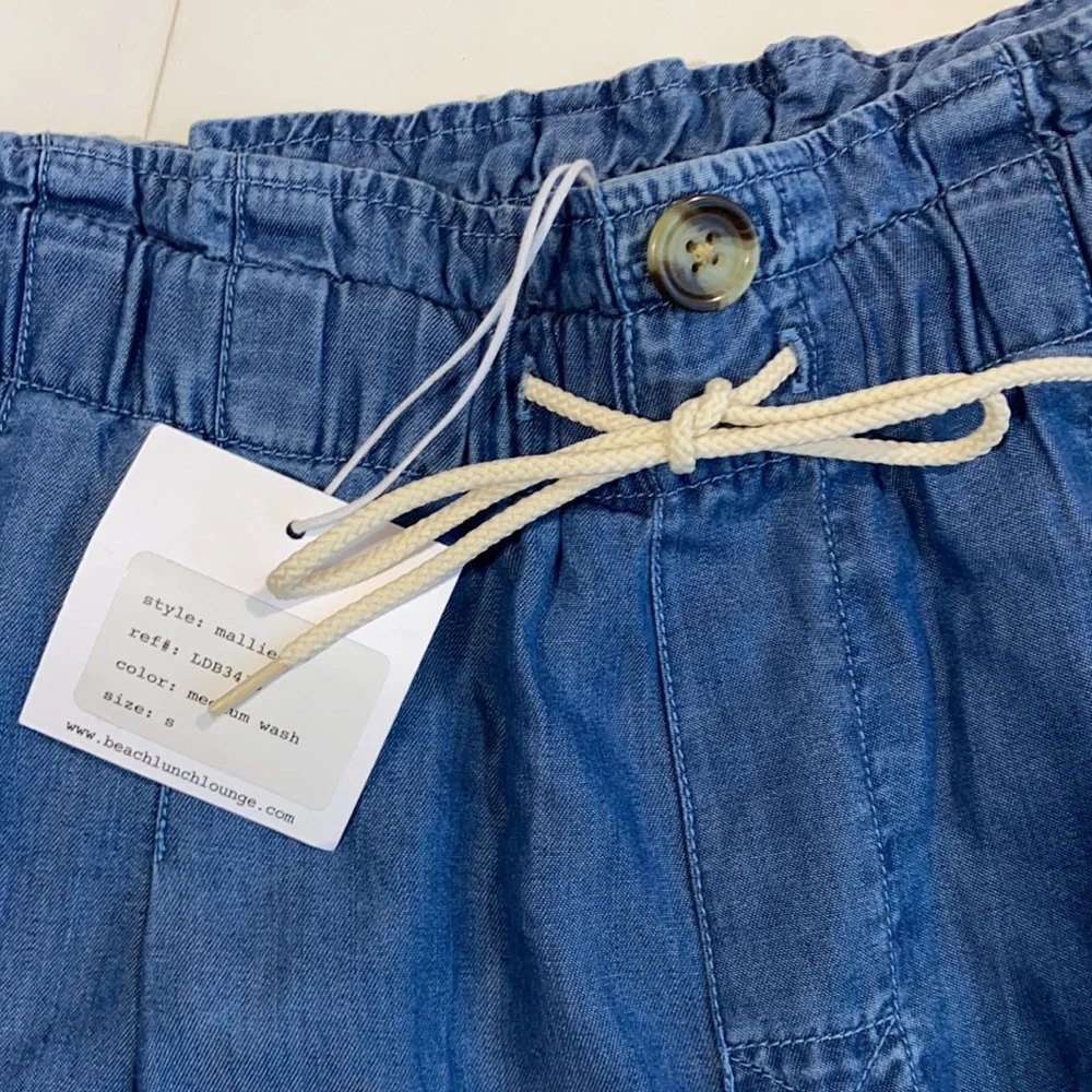 NWT Beach Lunch Lounge Mallie Paperbag Pants Chambray S - Picture 4 of 6